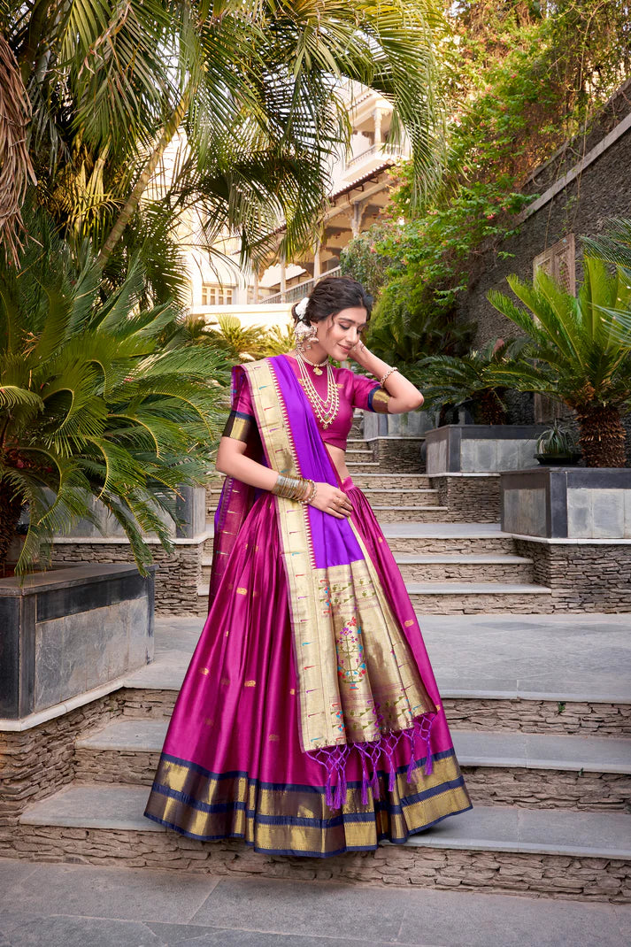 JEQUARD SILK PAITHANI LEHENGA CHOLI WITH DUPATTAPFAB165)(03)
