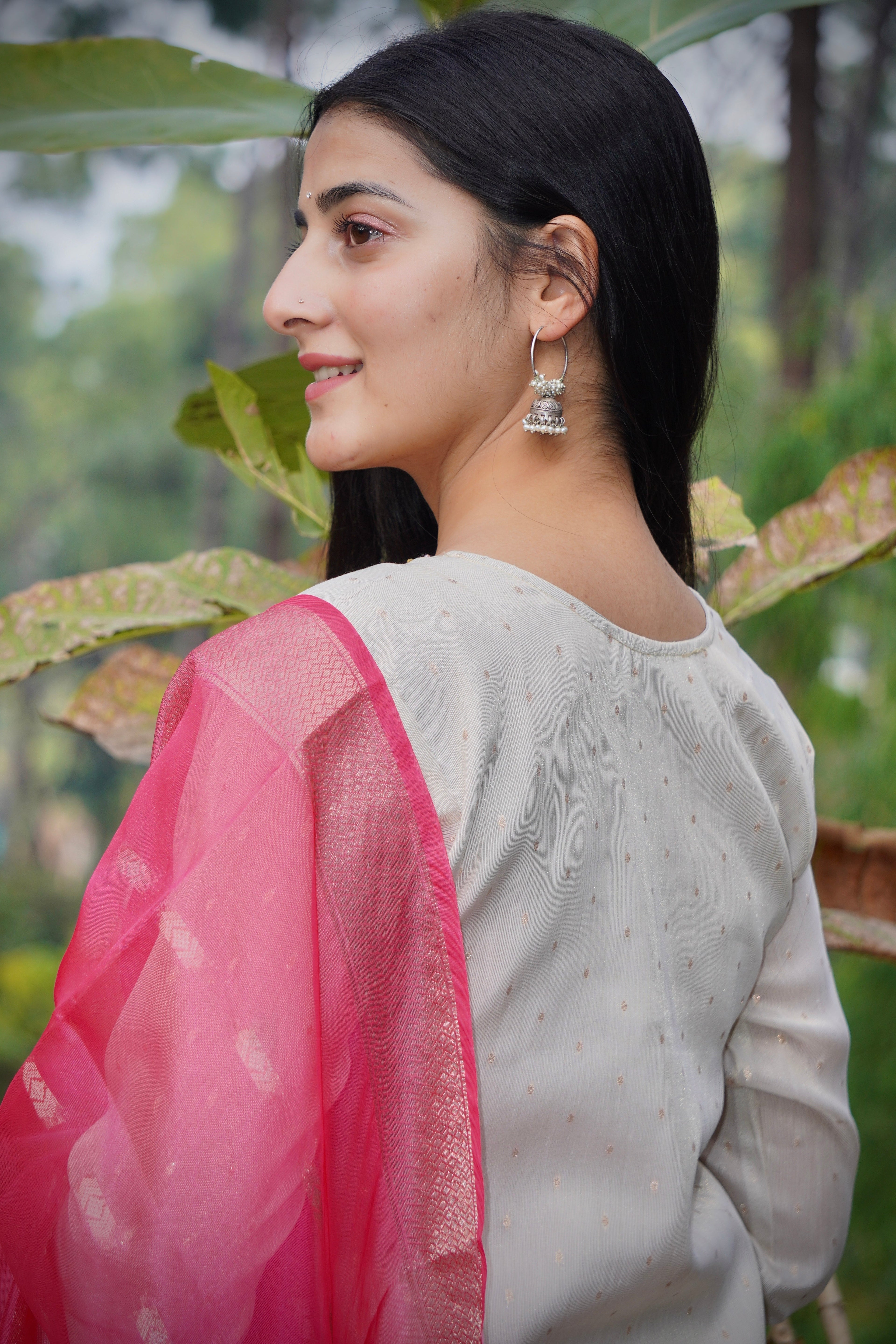 Premium Tissue Shimmer Suit Set Which is Beautifully Decorated With Hand Khatli Work And Original Mirror Work With Butti Pattern(PFAB151)