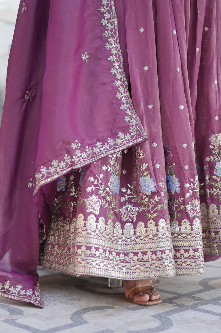 VISCOS COSMOS SEQUINS EMBROIDERED GOWN WITH DUPATTAPFAB171)