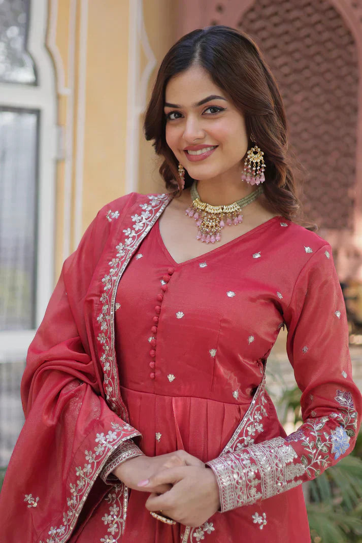 VISCOS COSMOS SEQUINS EMBROIDERED GOWN WITH DUPATTAPFAB172)