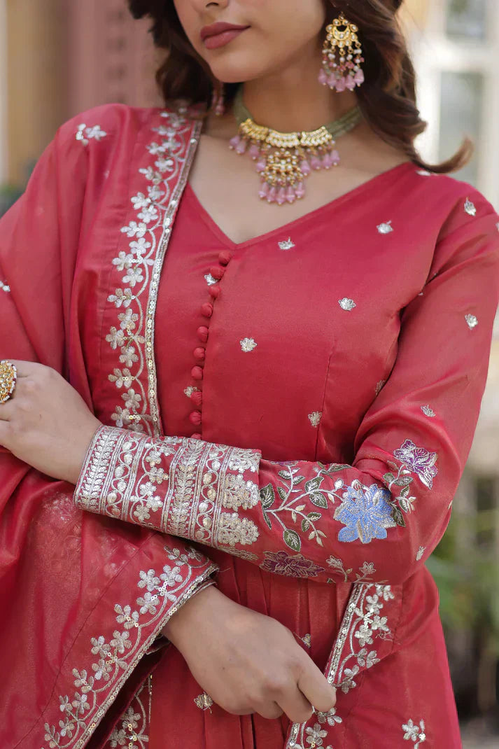 VISCOS COSMOS SEQUINS EMBROIDERED GOWN WITH DUPATTAPFAB172)