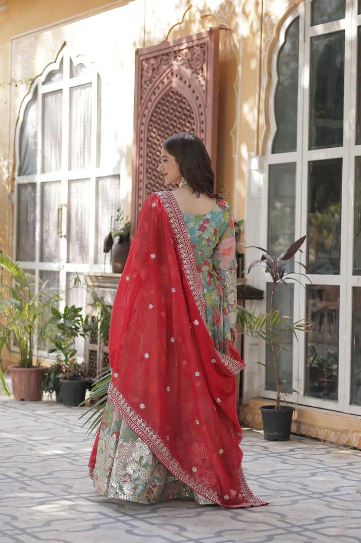 RUSSIAN SILK EMBROIDERED GOWN WITH DUPATTAPFAB192) (01)