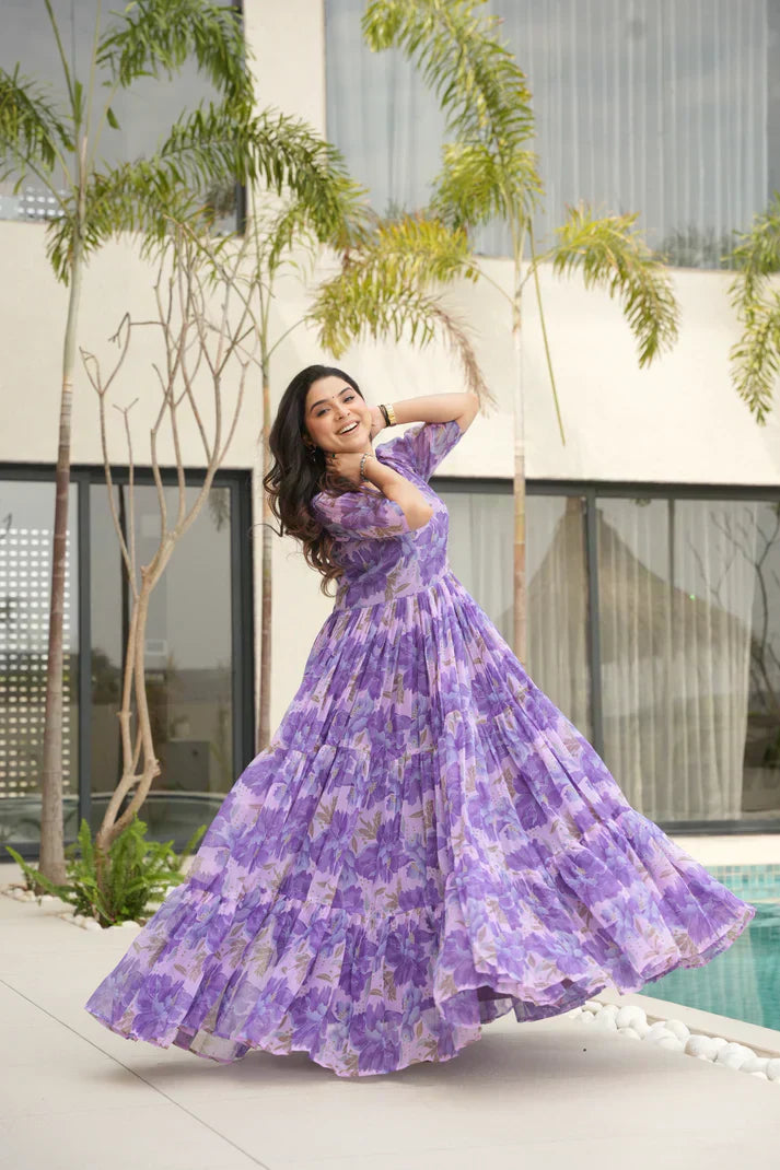 SUMMER SPECIAL GEORGETTE PRINTED GOWNPFAB193) (01)