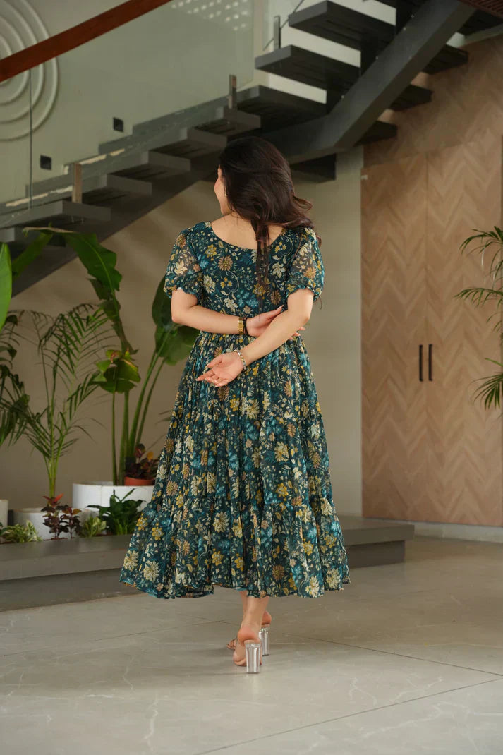 FAUX GEORGETTE PRINTED GOWN FOR SUMMERPFAB179)