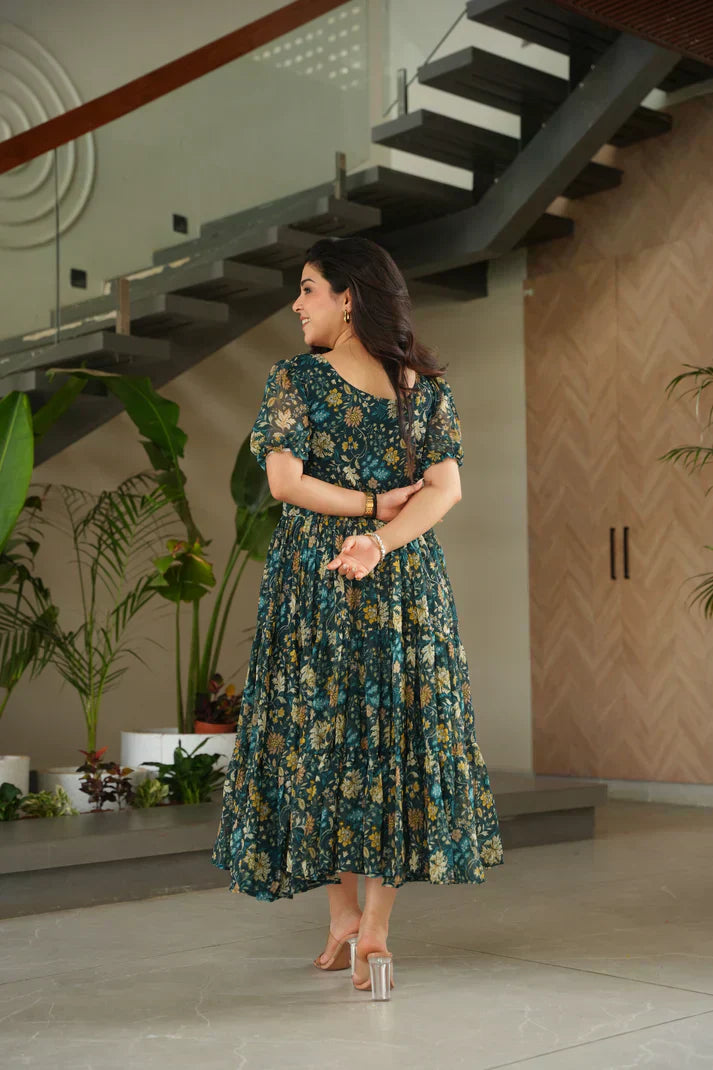 FAUX GEORGETTE PRINTED GOWN FOR SUMMERPFAB179)