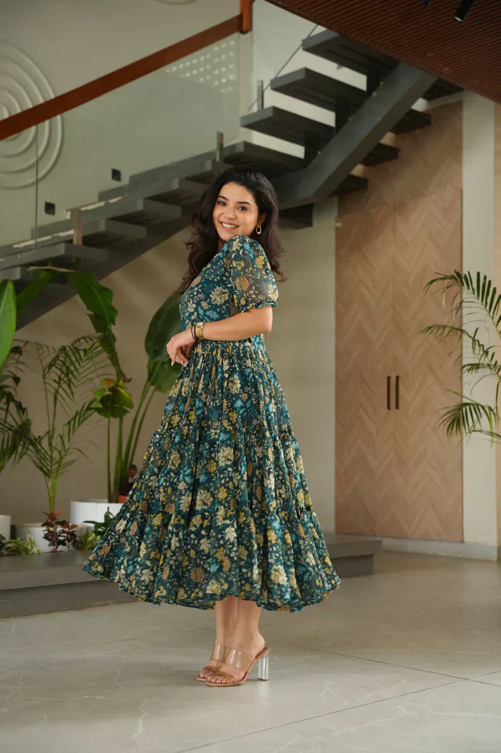 FAUX GEORGETTE PRINTED GOWN FOR SUMMERPFAB179)