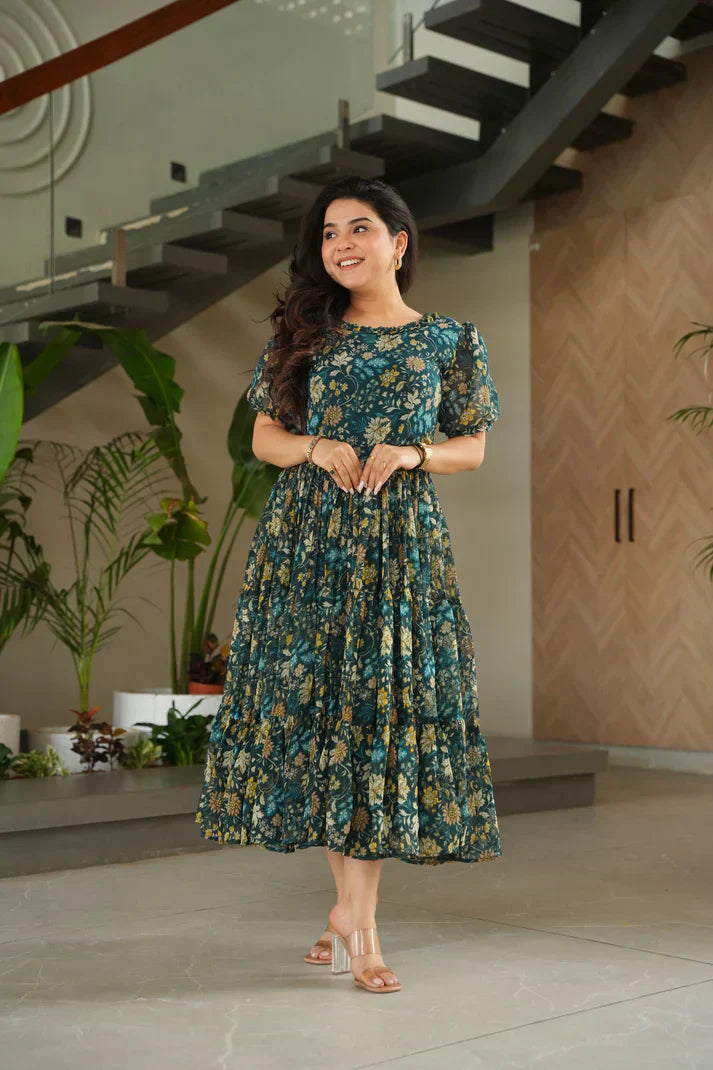 FAUX GEORGETTE PRINTED GOWN FOR SUMMERPFAB179)
