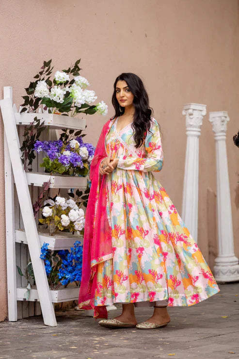 FESTIVAL SPECIAL CHINON GOWN WITH DUPATTAPFAB148)