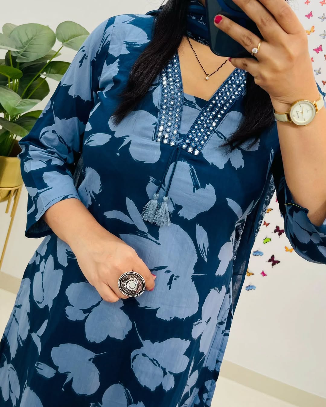 🧶💫New Designer Floral Cotton Suit set collection(PFAB1468)