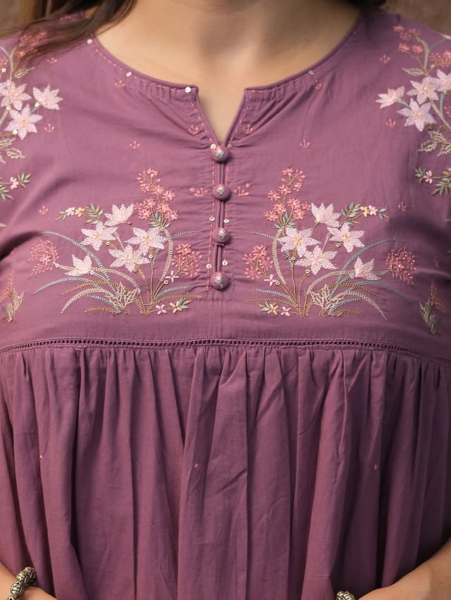 look classy and elegant with our new pure cotton collared kurta pant set(PFAB1146)