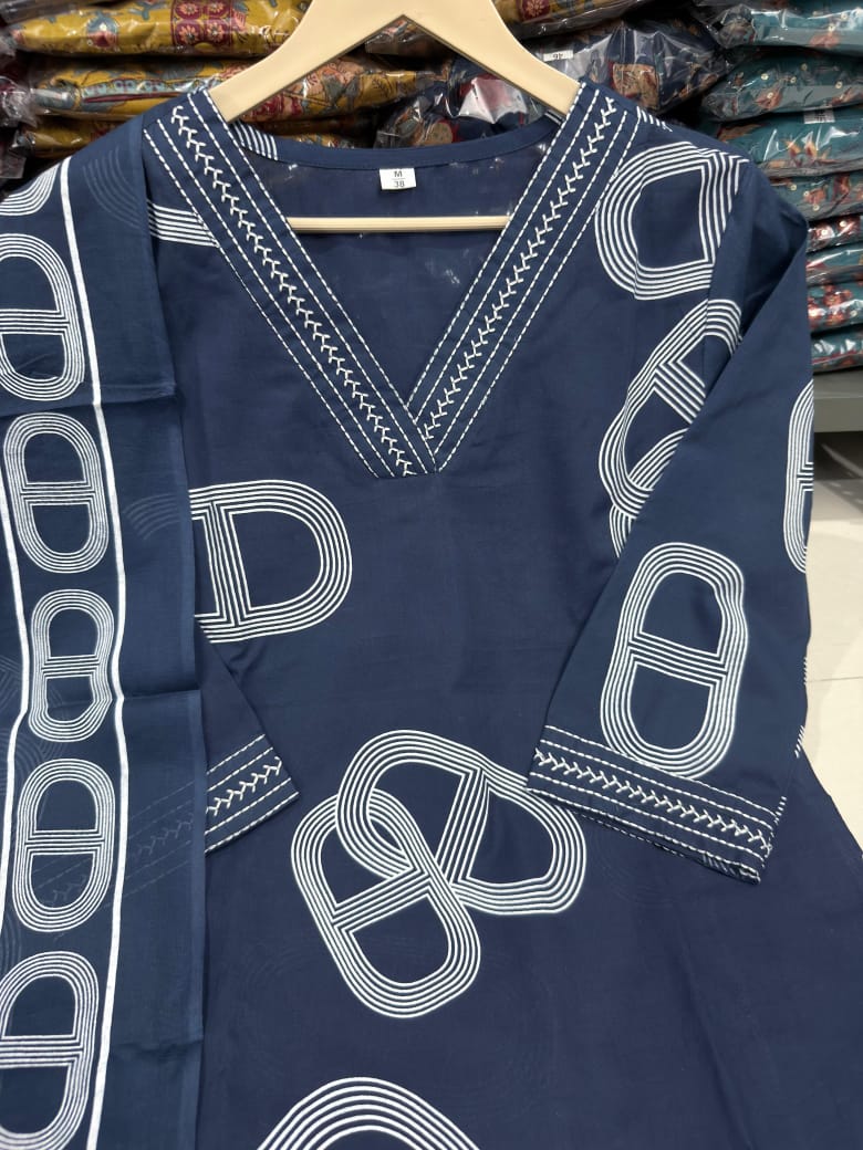 👗 Beautiful Cottan Kurtis pent with Mulmal duptta 👗(PFAB1471)