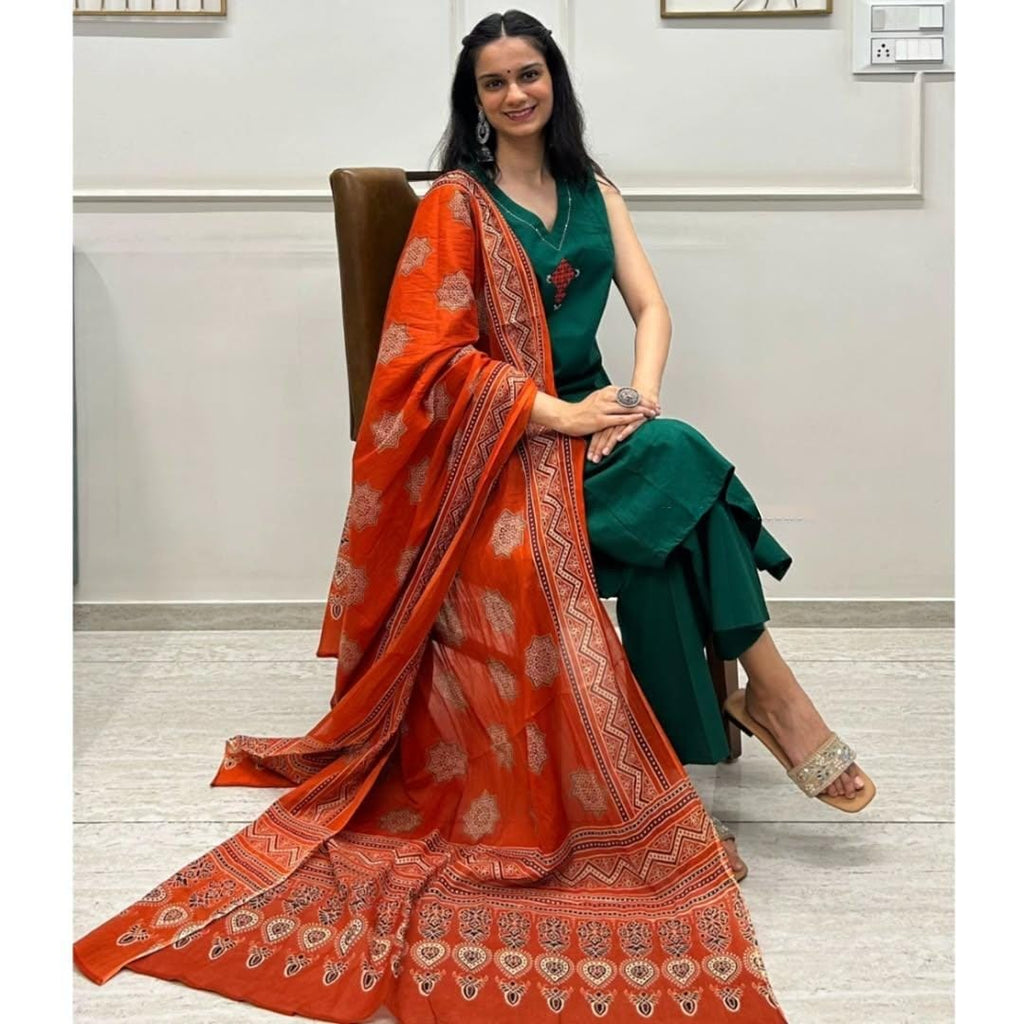 PURE HANDLOOM straight KURTI WITH BOTH SIDES POCKETS (PFAB1482)