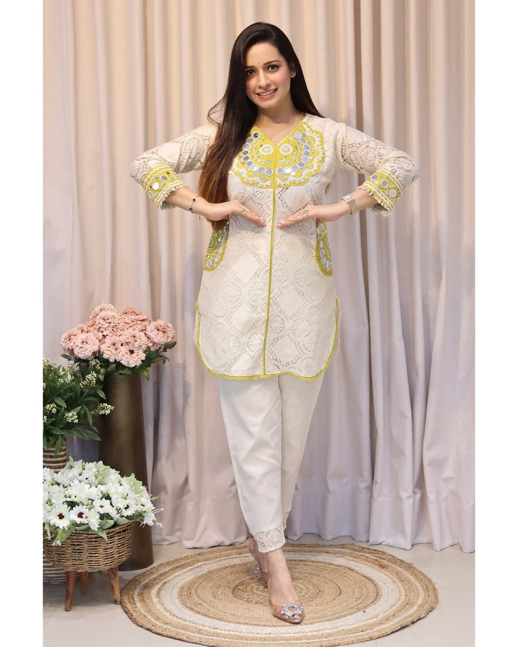 💃cotton shiffle Cord Set (PFAB1129)